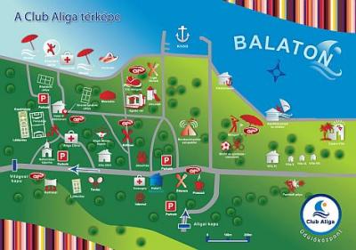 Balatonaliga Club Aliga - Die Landkarte des Erholungkomplex - Hotel Club Aliga - Club Aliga Hotel*** Balatonaliga - Balatonvilagos Plattensee