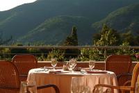 Thermal Hotel Visegrad Terrasse mit Panoramablick auf das Donauknie